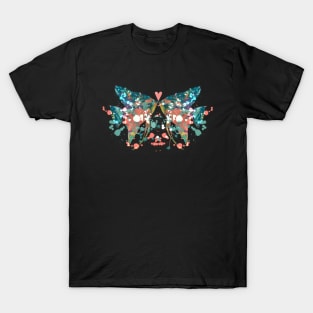 Abstract Angelfish Paint Splatter Love Design T-Shirt